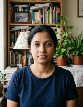 Rejected visa photo: busy background