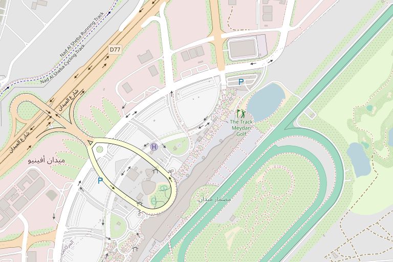 Street map of Meydan, Nad Al Sheba, Dubai, with our office at Meydan Grandstand marked